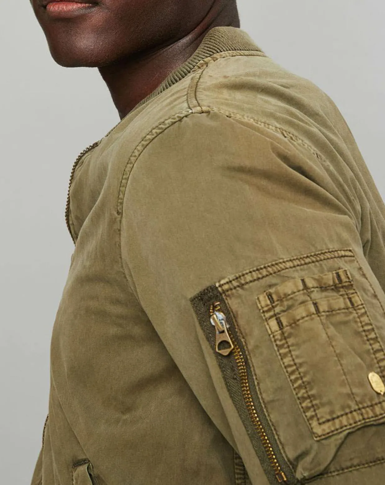 Blouson Cotton Wash kaki-Jack & Jones Sale
