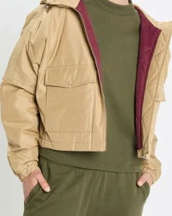 Blouson court à capuche poches zip beige-Marc O'Polo Online