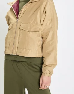 Blouson court à capuche poches zip beige-Marc O'Polo Online