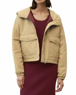 Blouson court à capuche poches zip beige-Marc O'Polo Online