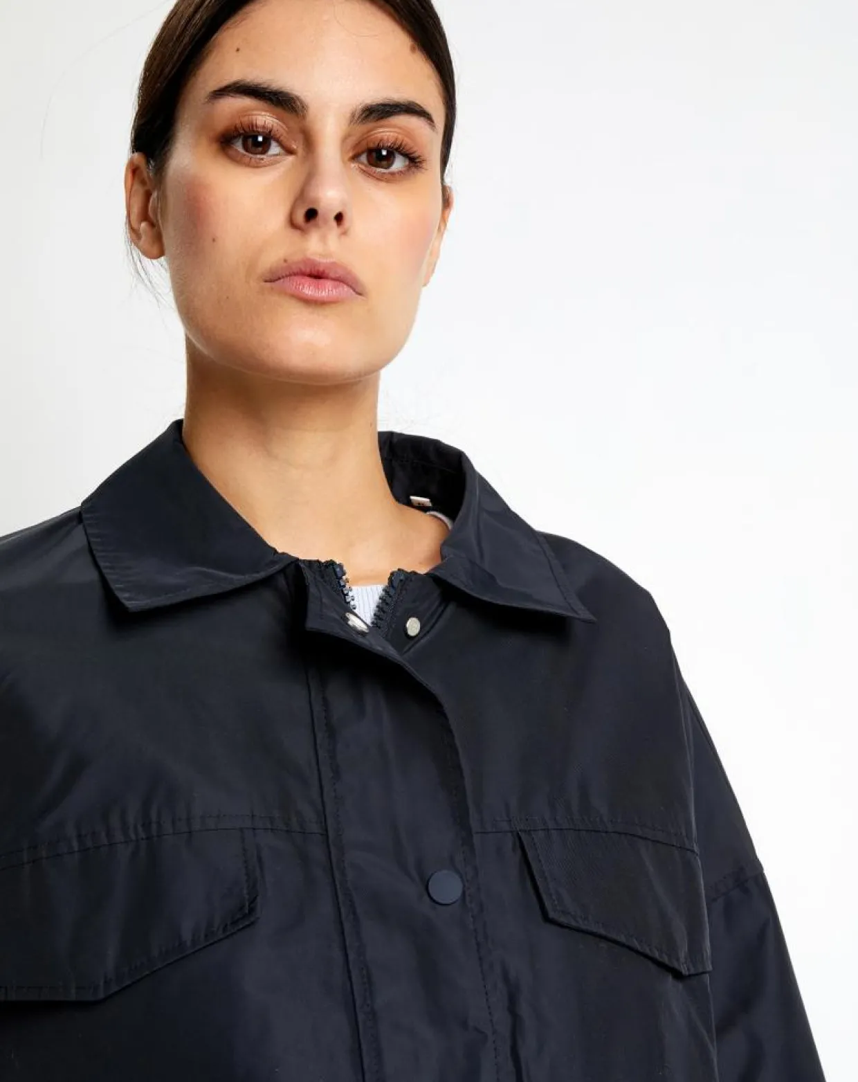 Femme Marc O'Polo Vestes, Blousons^Blouson Court Zippé bleu marine