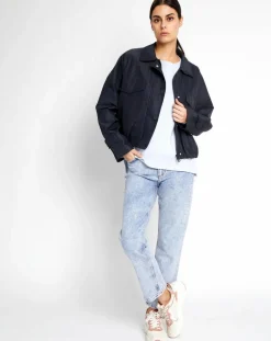 Femme Marc O'Polo Vestes, Blousons^Blouson Court Zippé bleu marine