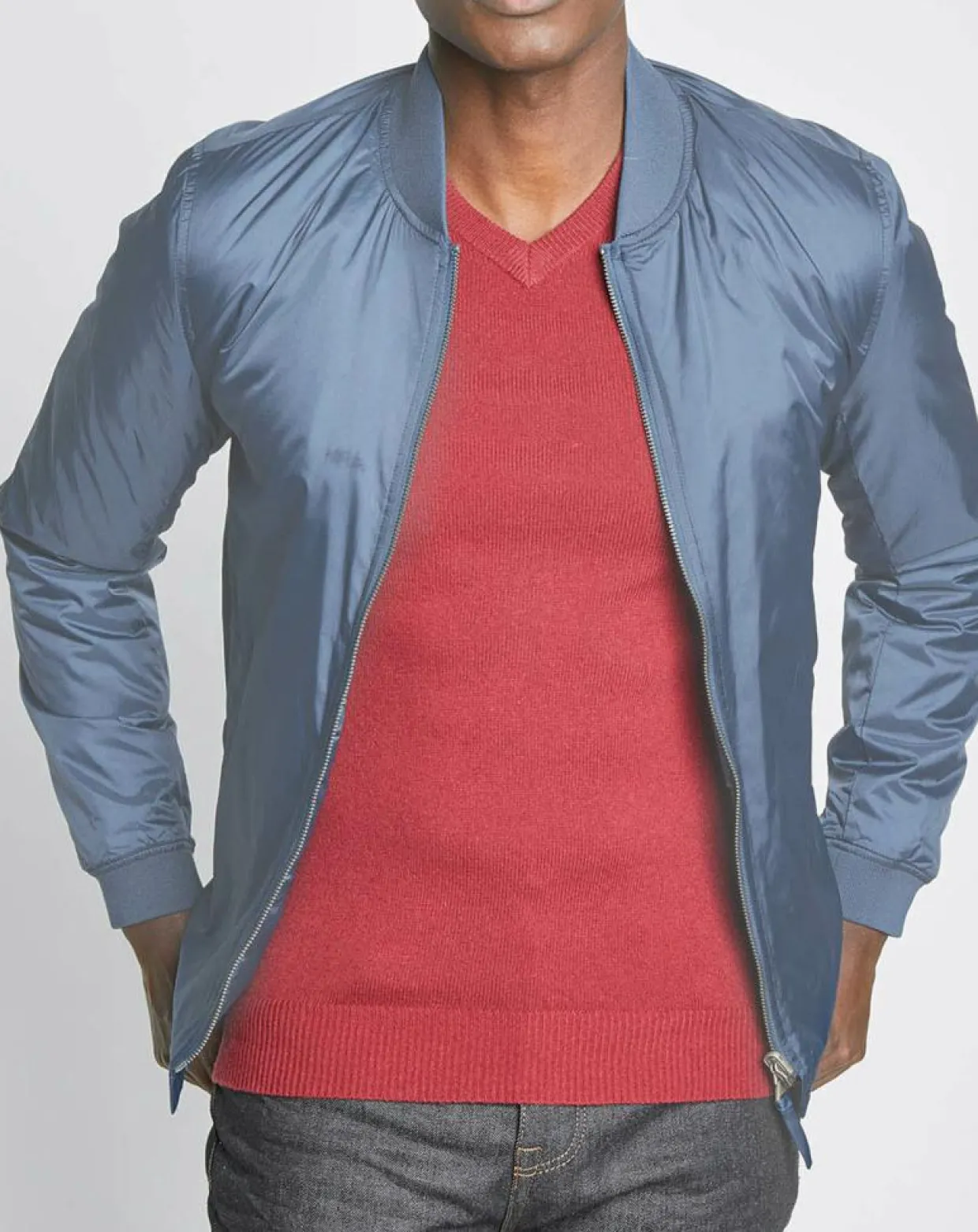 Blouson Déperlant Larmerml Warmer bleu/gris-Galeries Lafayette Clearance