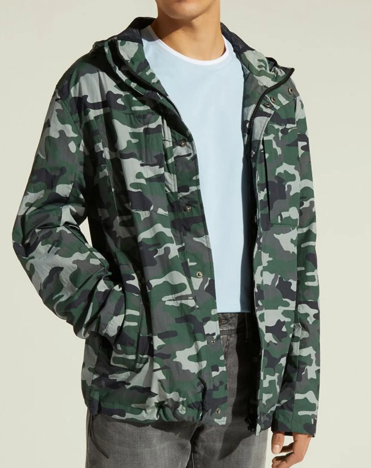 Blouson Déperlant Lawaypr vert/gris-Galeries Lafayette Hot