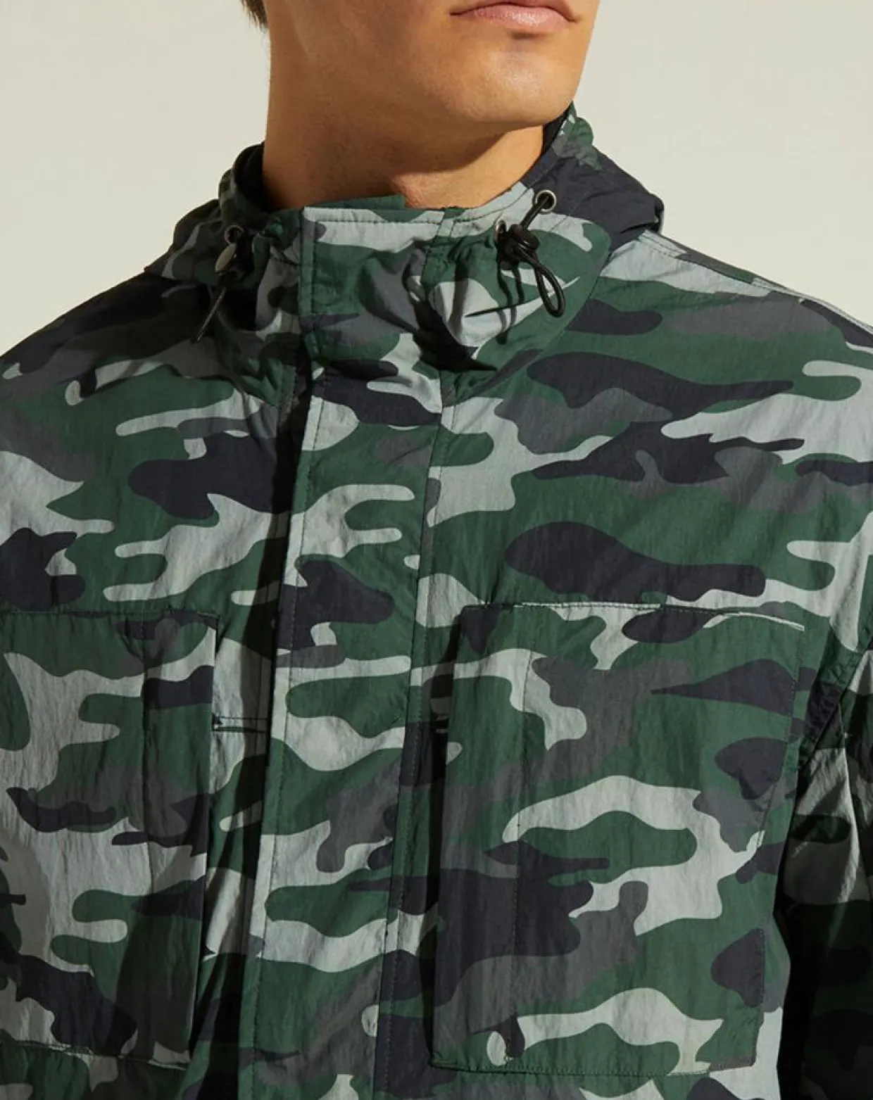 Blouson Déperlant Lawaypr vert/gris-Galeries Lafayette Hot
