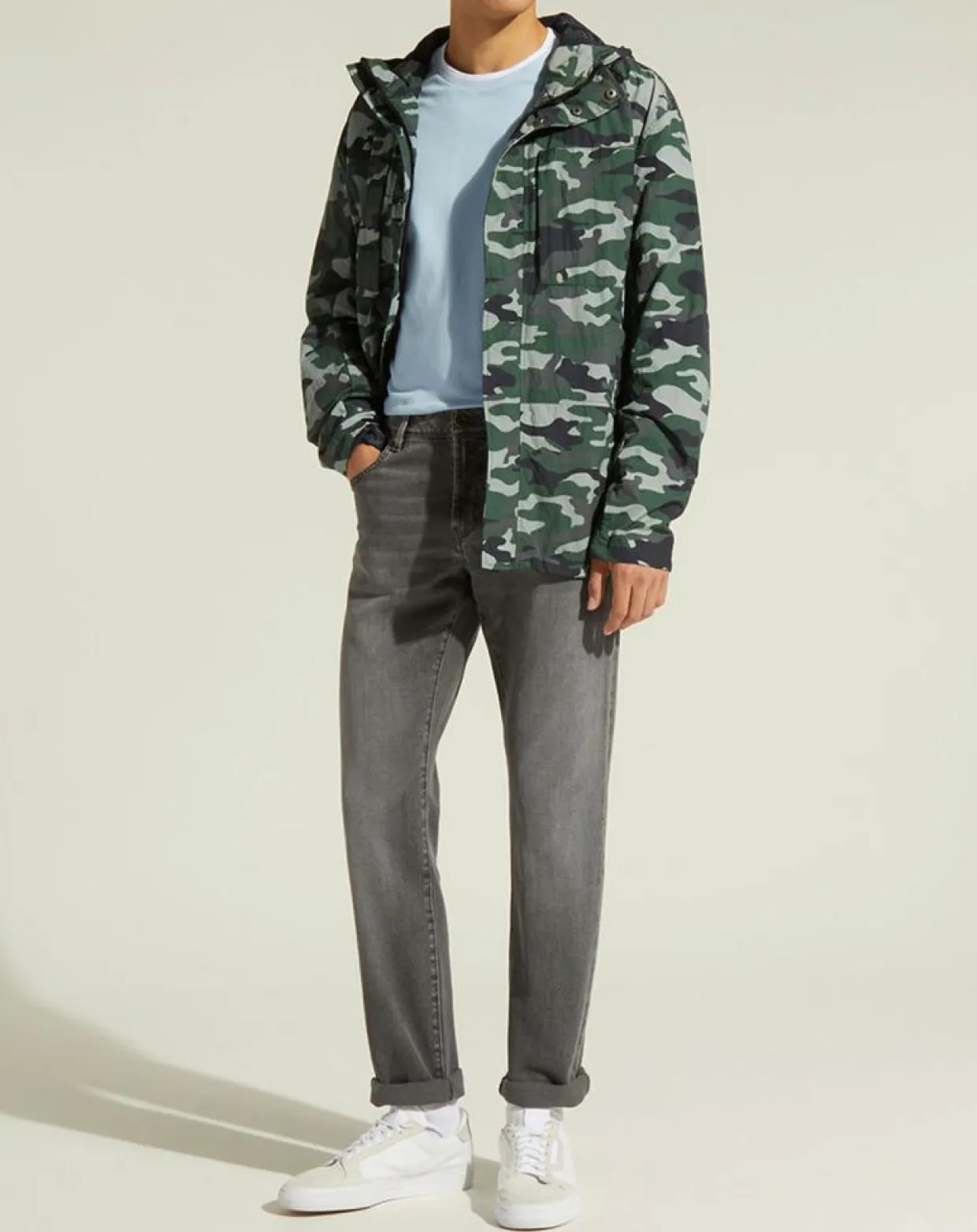 Blouson Déperlant Lawaypr vert/gris-Galeries Lafayette Hot