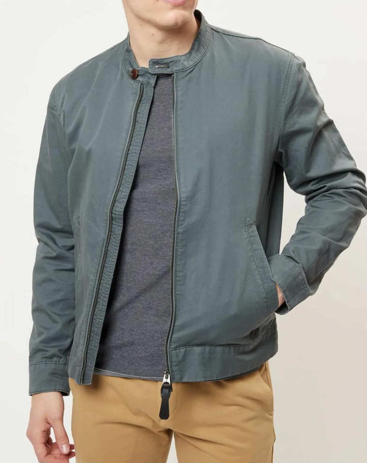 Homme Marc O'Polo Vestes, Blousons^Blouson en coton & lin kaki