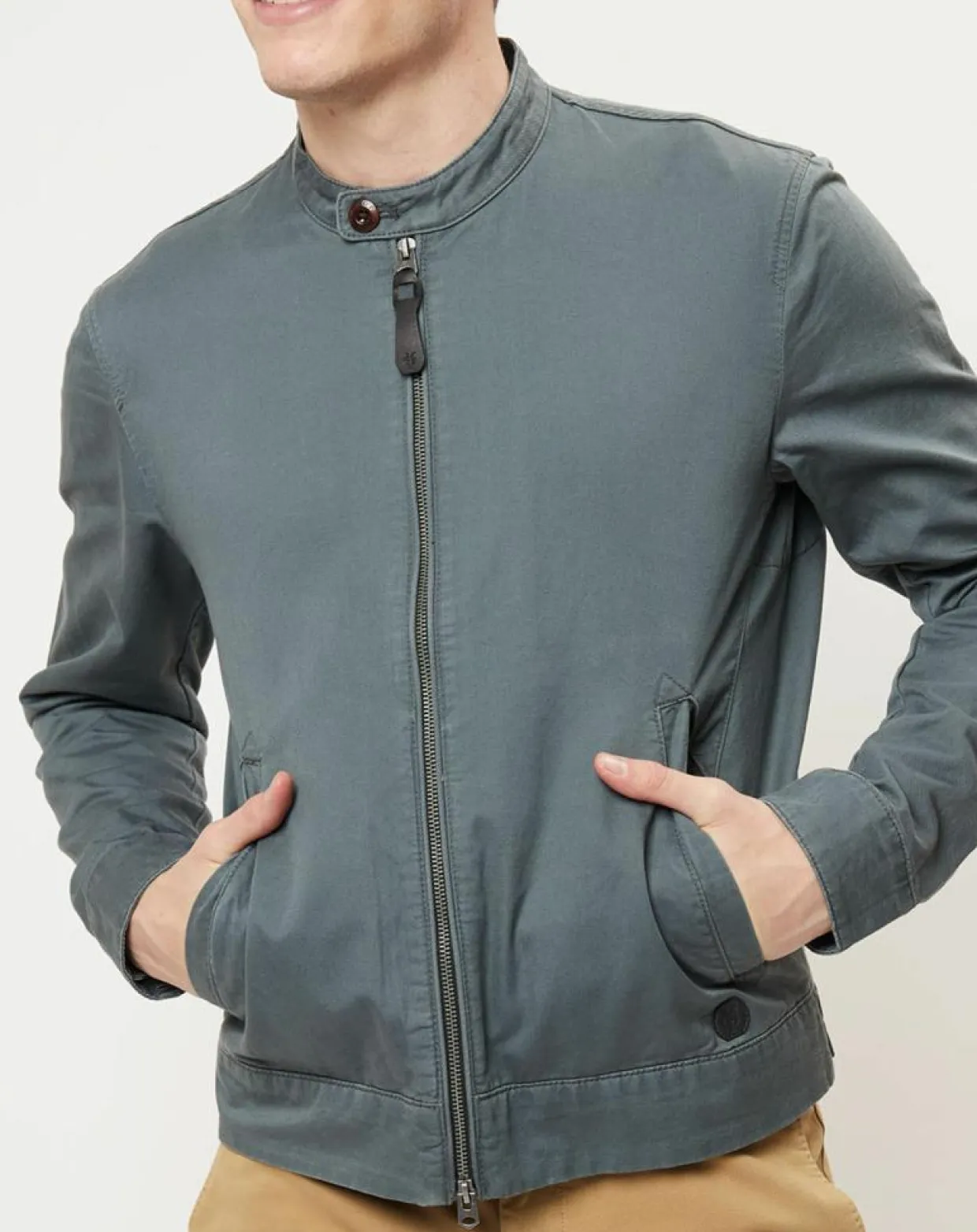 Homme Marc O'Polo Vestes, Blousons^Blouson en coton & lin kaki