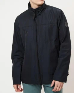 Blouson en coton et nylon bleu marine-Marc O'Polo