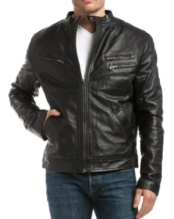 Homme Chyston Vestes, Blousons^Blouson en Cuir Alessandro noir