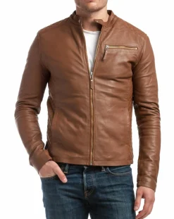 Blouson en Cuir Ben cognac-Chyston Hot