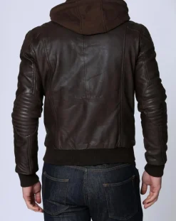 Blouson en Cuir Luigi marron-Chyston