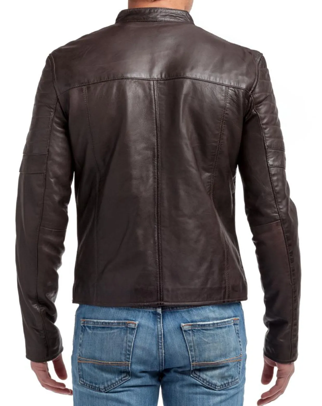 Homme Chyston Vestes, Blousons^Blouson en Cuir Manuel marron