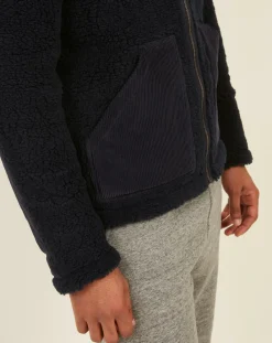 Blouson en Fausse Fourrure Zip marine-Hartford Online