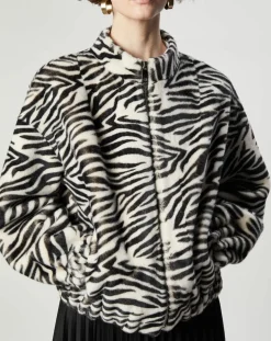 Blouson en Fausse Fourrure Comma zèbre blanc/noir-Lou Andrea New