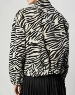 Blouson en Fausse Fourrure Comma zèbre blanc/noir-Lou Andrea New