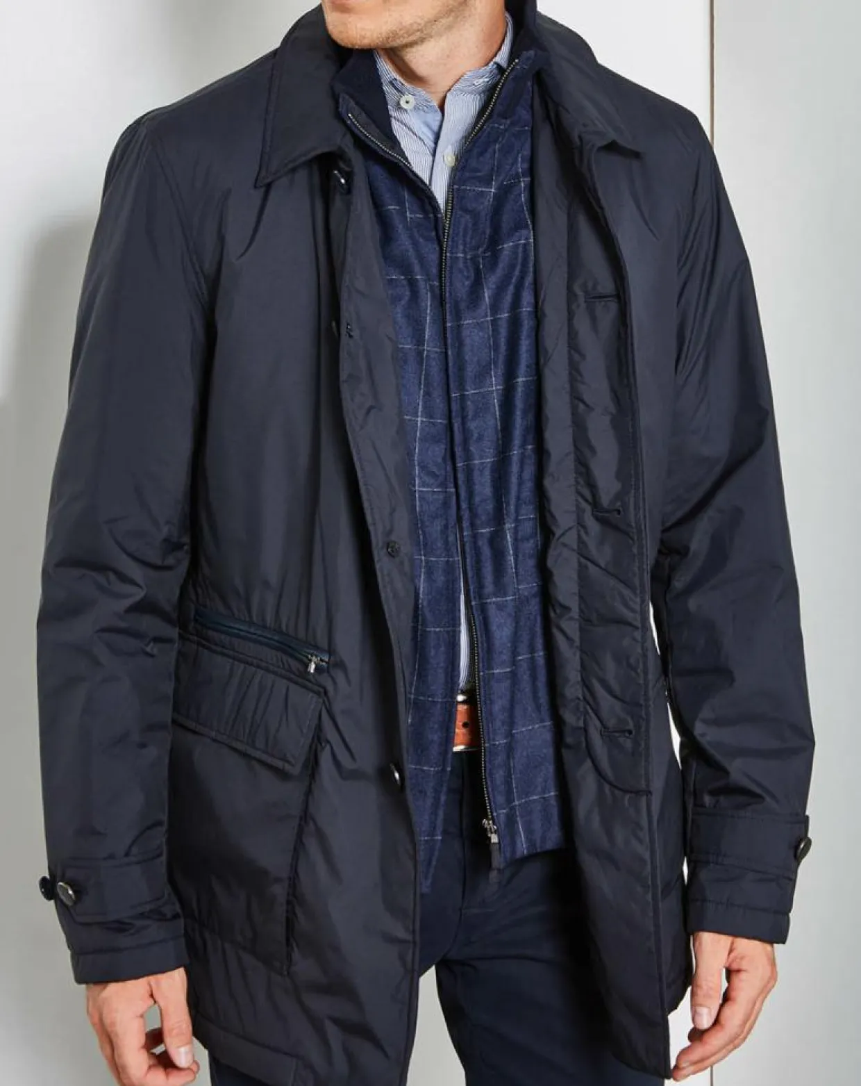 Homme Hackett London Manteaux^Blouson en flanelle Mayfair bleu marine