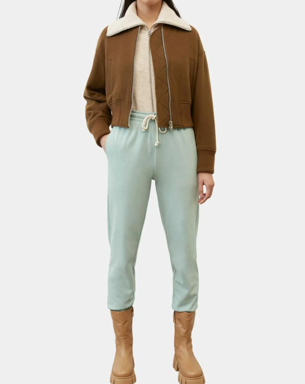 Blouson en Laine mélangée Cropped marron-Marc O'Polo Sale