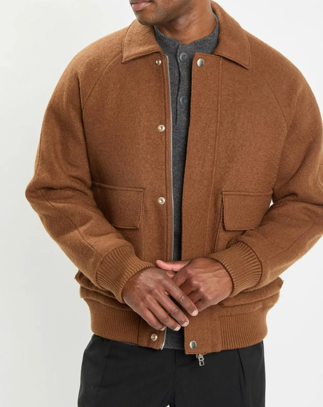 Homme Marc O'Polo Vestes, Blousons^Blouson en Laine mélangée Thermor marron