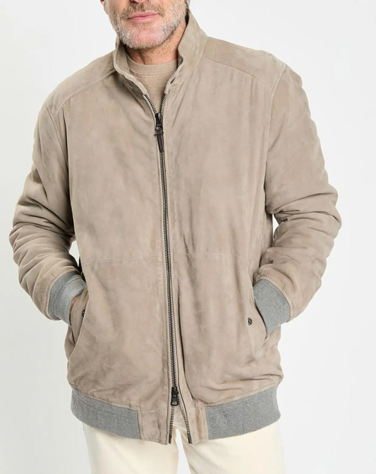 Blouson en Velours de Cuir beige-Hackett London Outlet