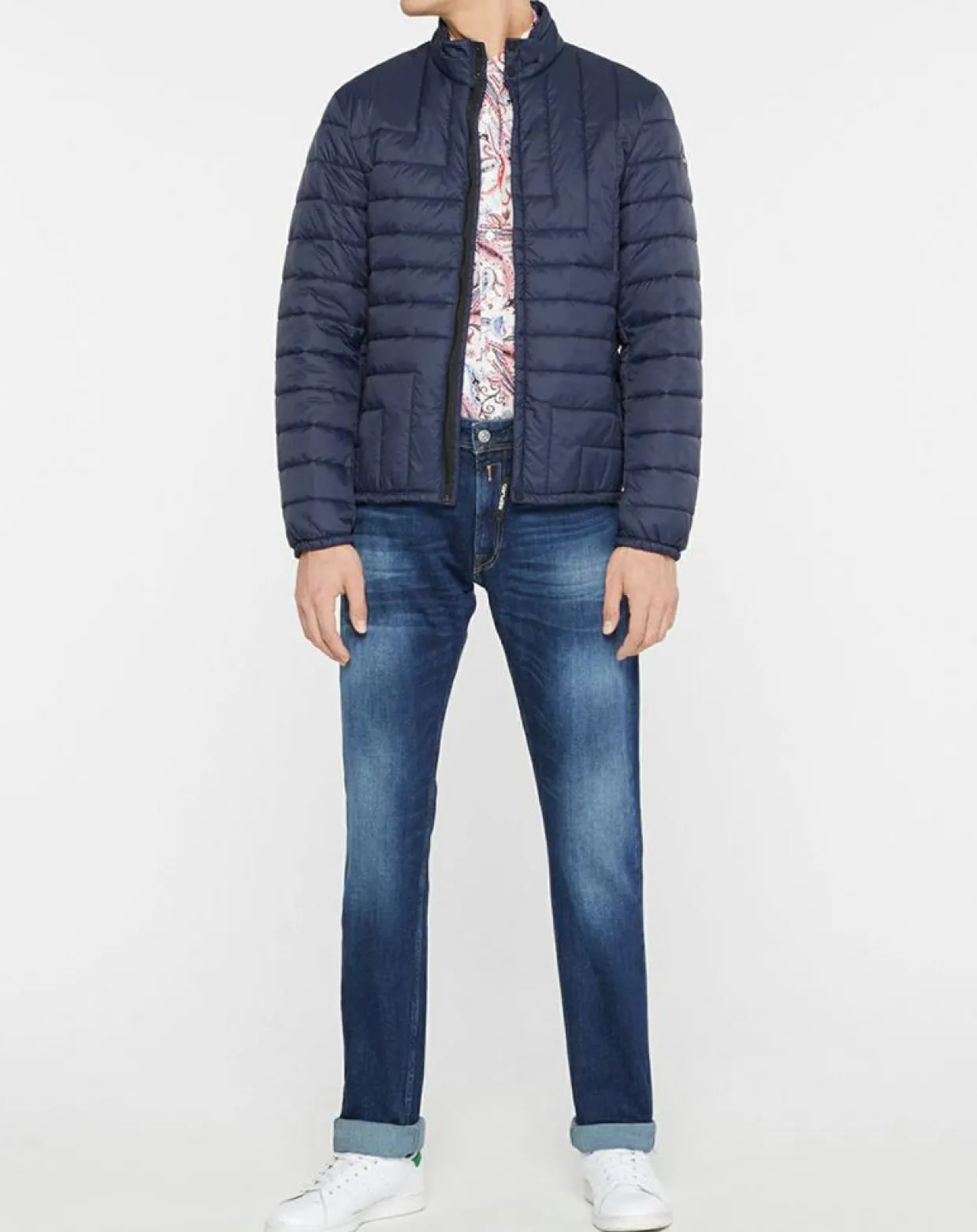 Homme Replay Vestes, Blousons^Blouson matelassé bleu marine