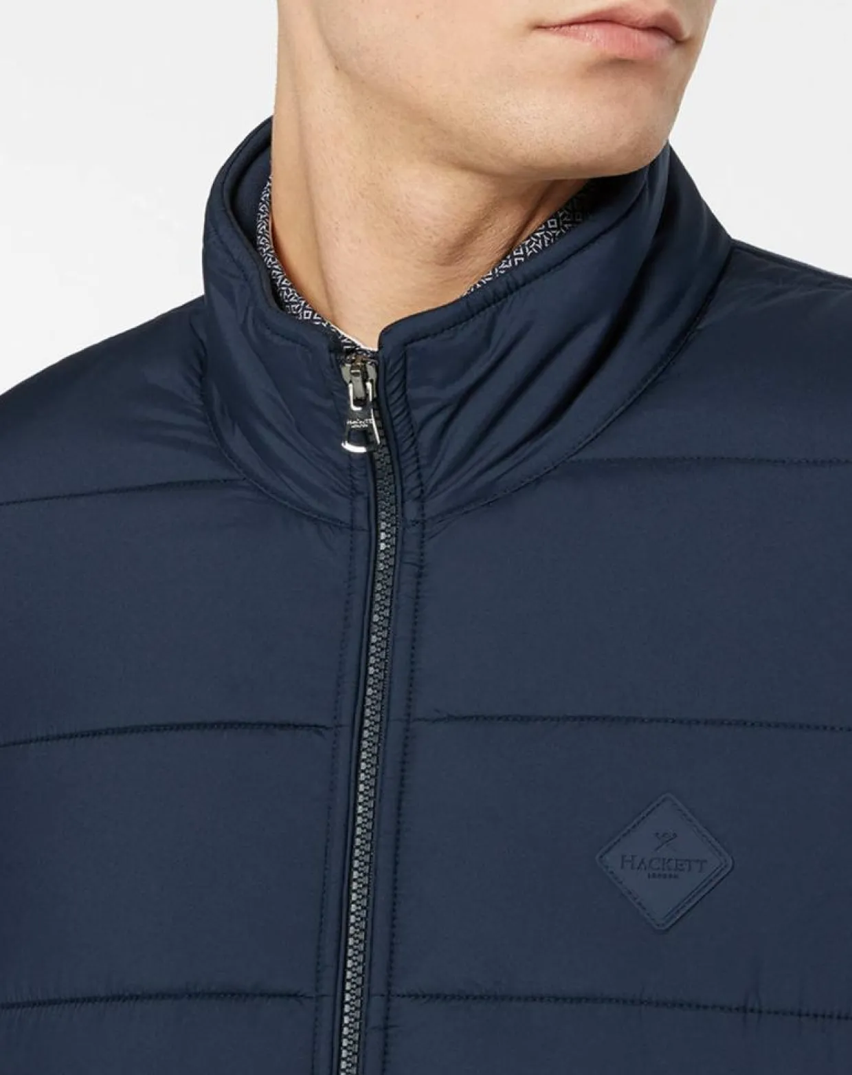 Homme Hackett London Vestes, Blousons^Blouson matelassé col montant bleu