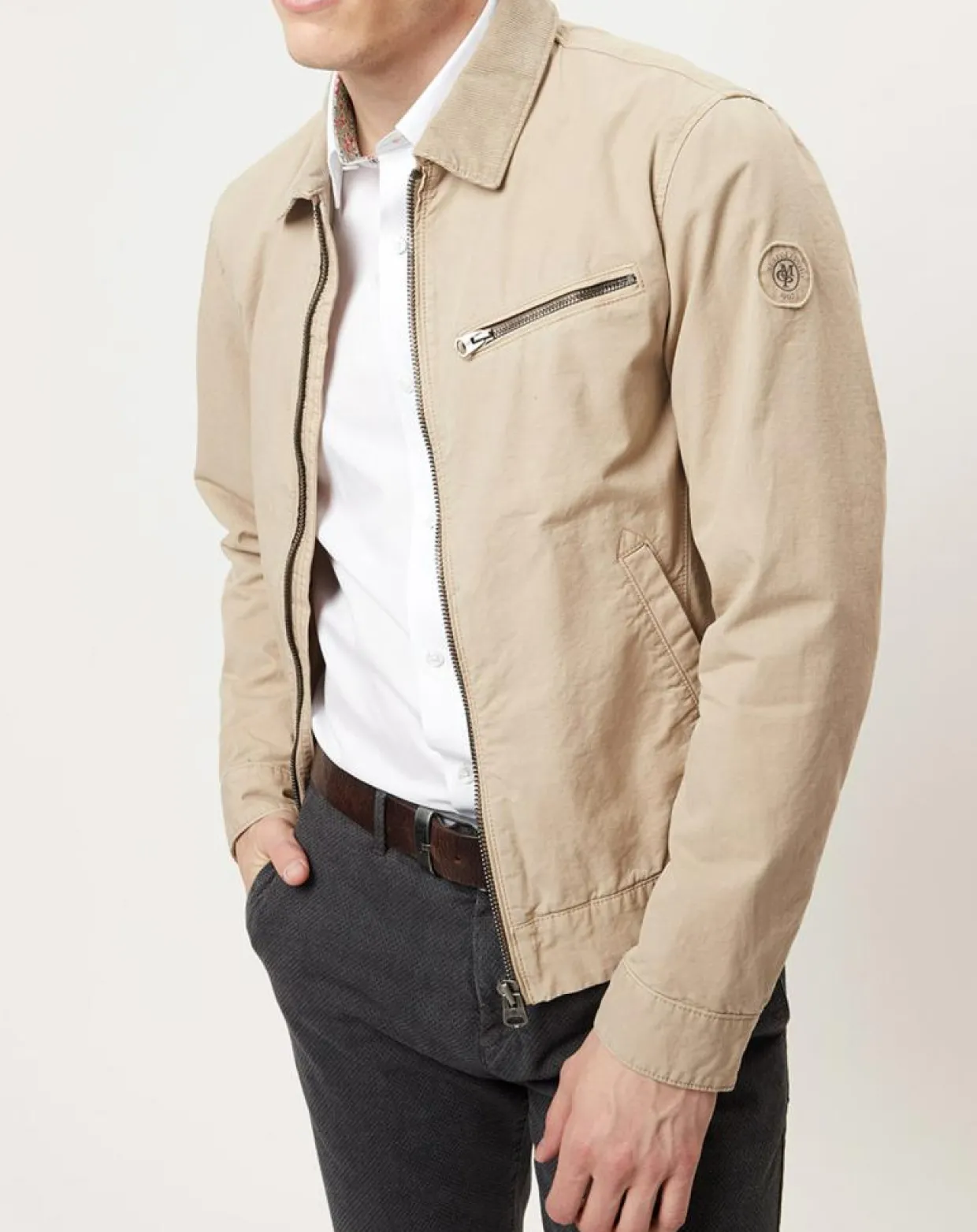Homme Marc O'Polo Vestes, Blousons^Blouson Racer beige