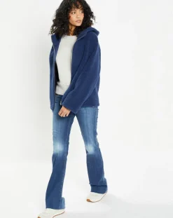 Femme Lou Andrea Vestes, Blousons^Blouson réversible en Fausse Fourrure Short Hood indigo