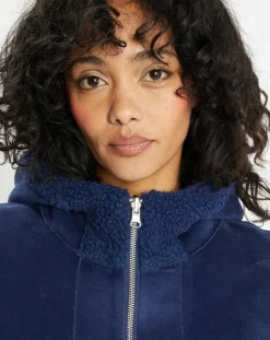 Femme Lou Andrea Vestes, Blousons^Blouson réversible en Fausse Fourrure Short Hood indigo