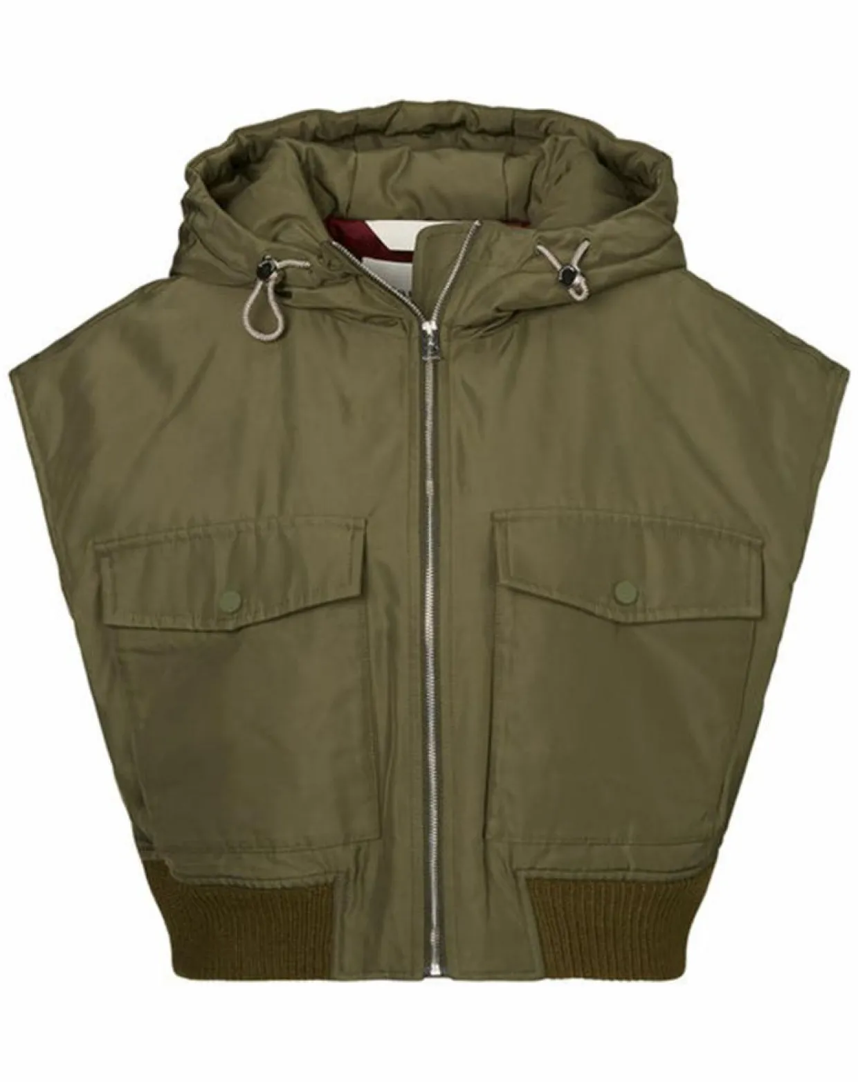 Blouson sans manches court à capuche kaki-Marc O'Polo Best