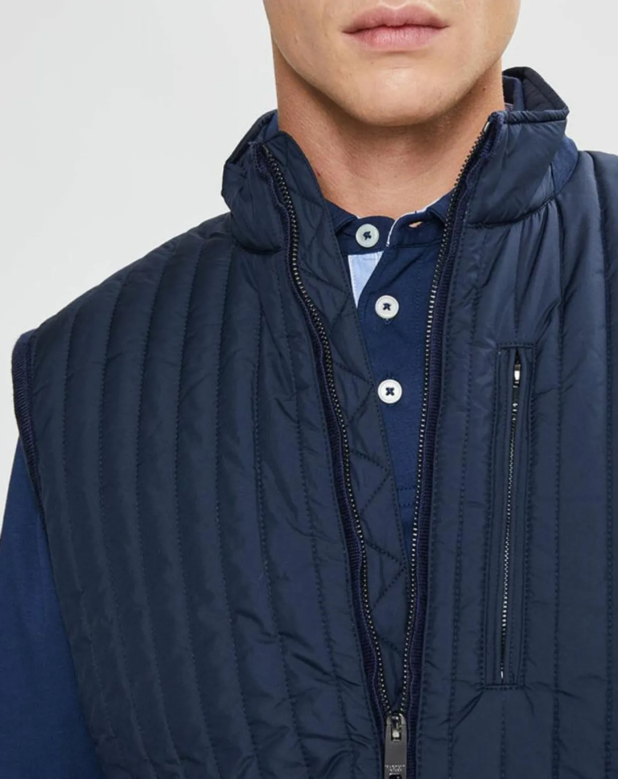 Homme Hackett London Vestes, Blousons^Blouson sans manches dos maille bleu