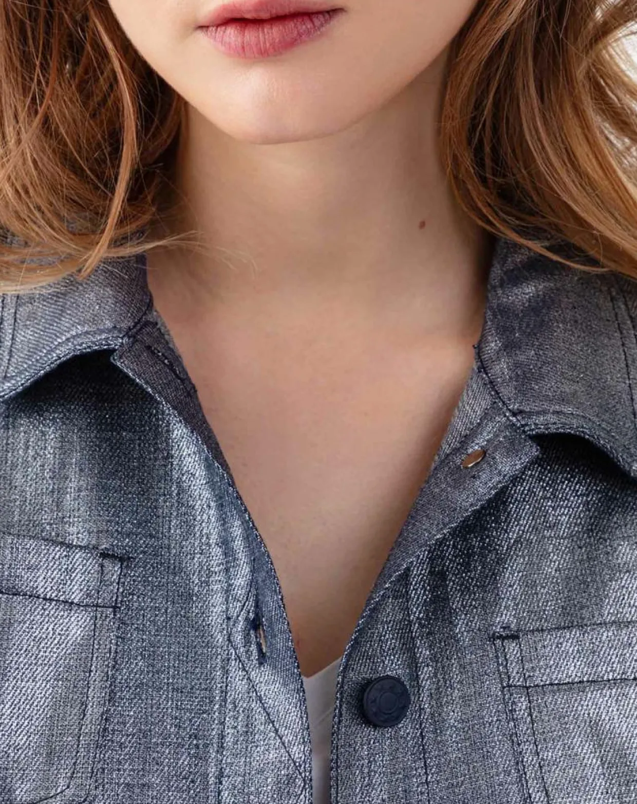 Blouson Selene bleu/argenté-Indies Discount