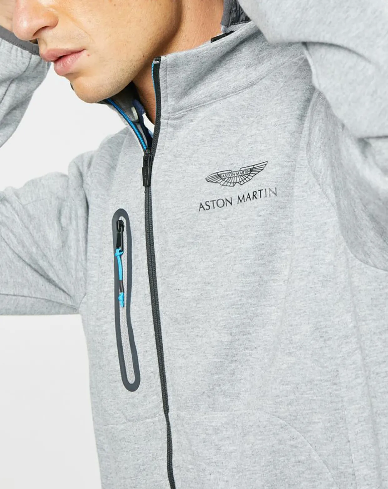 Blouson Sweat Hybride Aston Martin Racing gris-Hackett London New