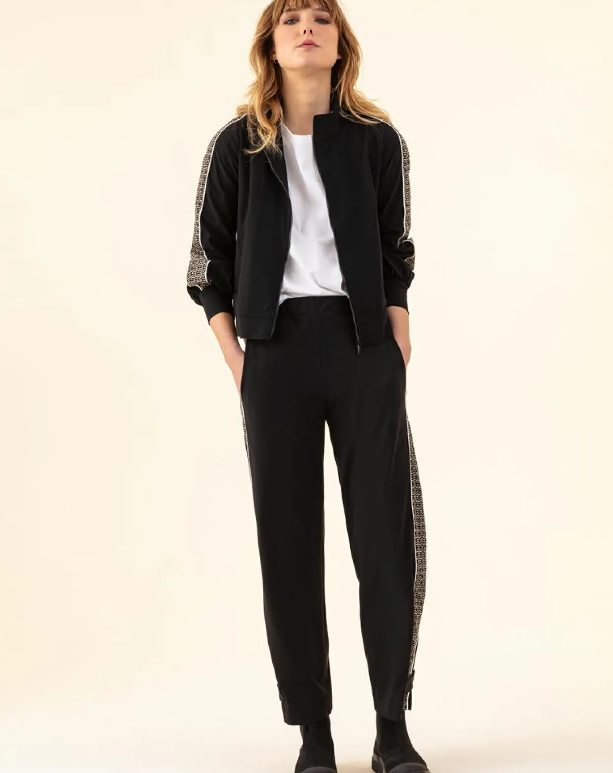 Blouson Wild noir/tweed-Indies Discount