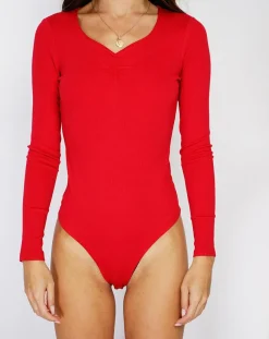 Femme Assuili Lingerie, Nuit^Body en Soie mélangée Madelaine rouge
