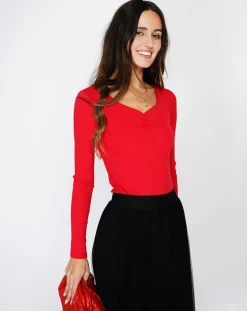 Femme Assuili Lingerie, Nuit^Body en Soie mélangée Madelaine rouge