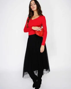 Femme Assuili Lingerie, Nuit^Body en Soie mélangée Madelaine rouge