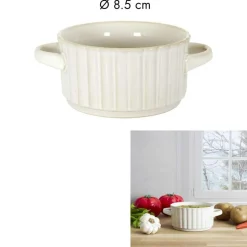 Home Deco Factory Bols^Bol à soupe vlora beige - 13.5x7x13.5 cm
