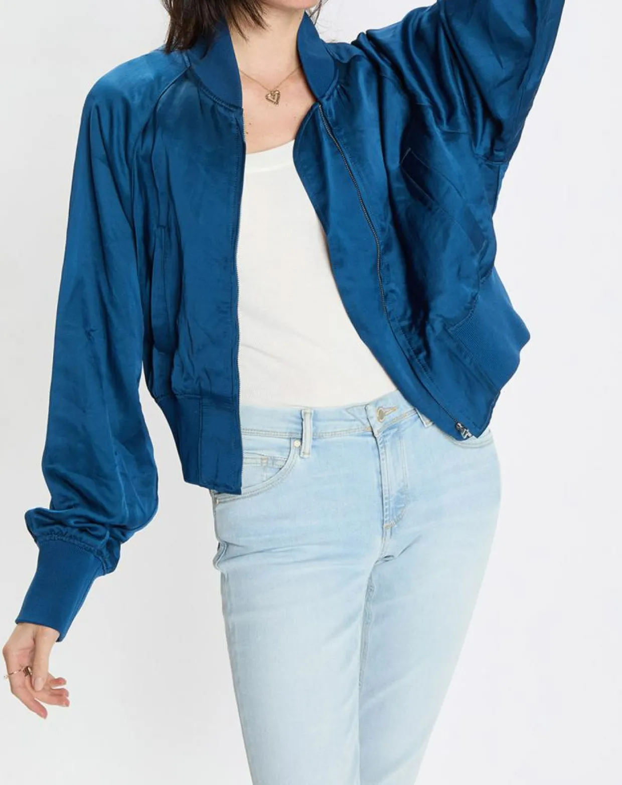 Femme Marc O'Polo Vestes, Blousons^Bomber Aviateur bleu