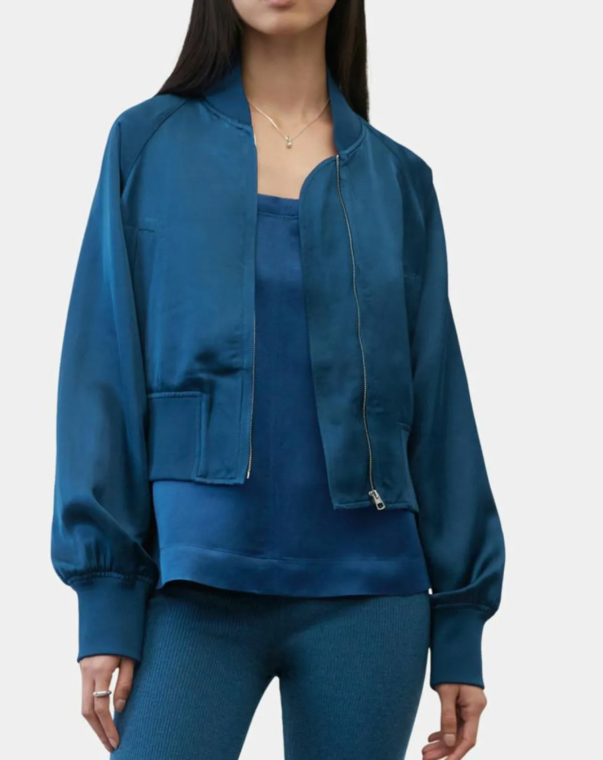 Femme Marc O'Polo Vestes, Blousons^Bomber Aviateur bleu