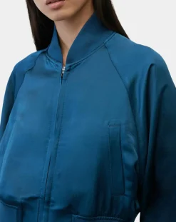 Femme Marc O'Polo Vestes, Blousons^Bomber Aviateur bleu