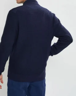 Homme Hackett London Vestes, Blousons^Bombers en Cachemire mélangé bimatière Nylon Tricot bleu marine