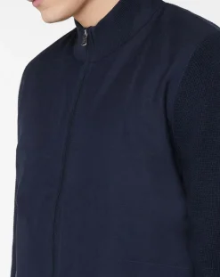 Homme Hackett London Vestes, Blousons^Bombers en Cachemire mélangé bimatière Nylon Tricot bleu marine