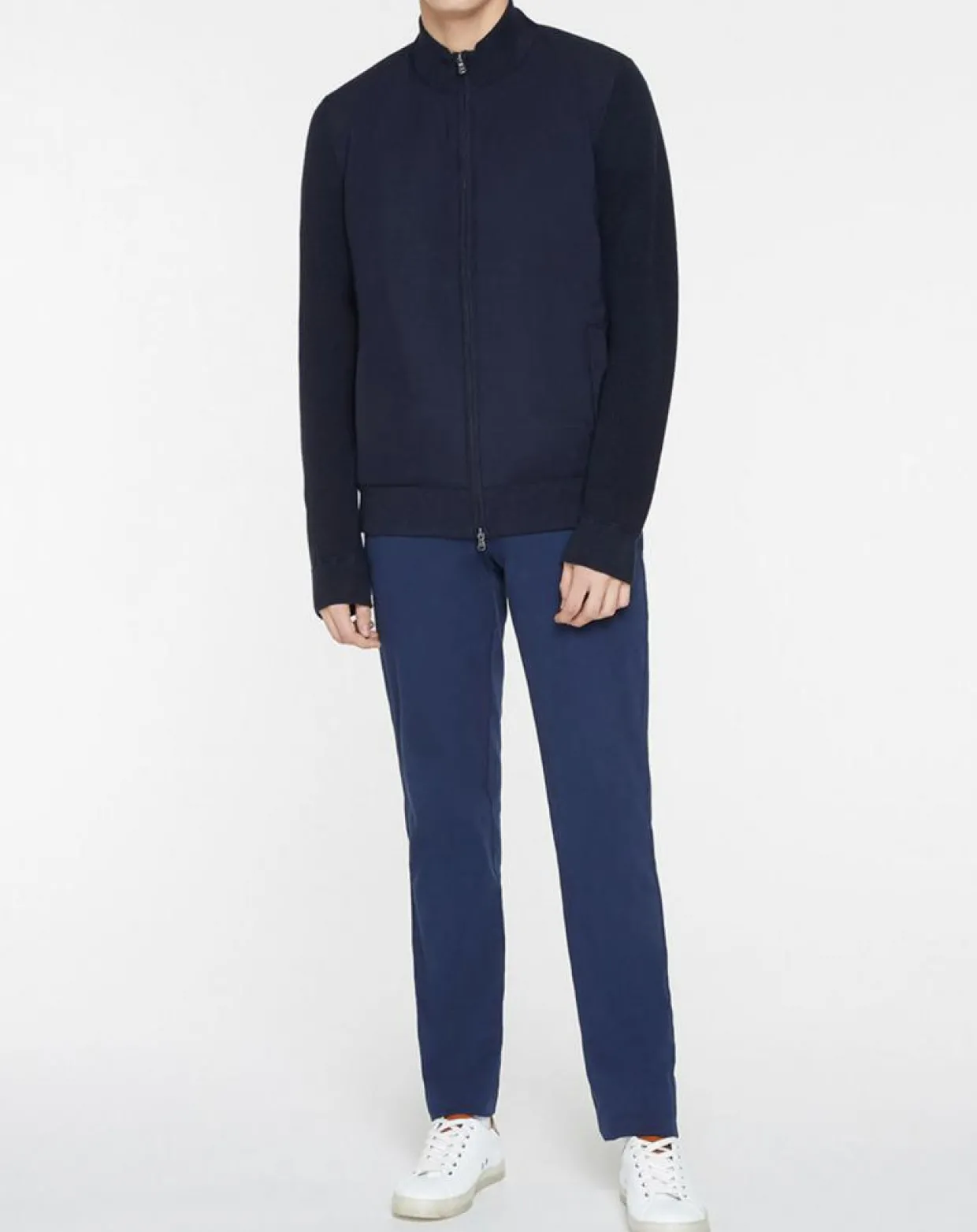 Homme Hackett London Vestes, Blousons^Bombers en Cachemire mélangé bimatière Nylon Tricot bleu marine