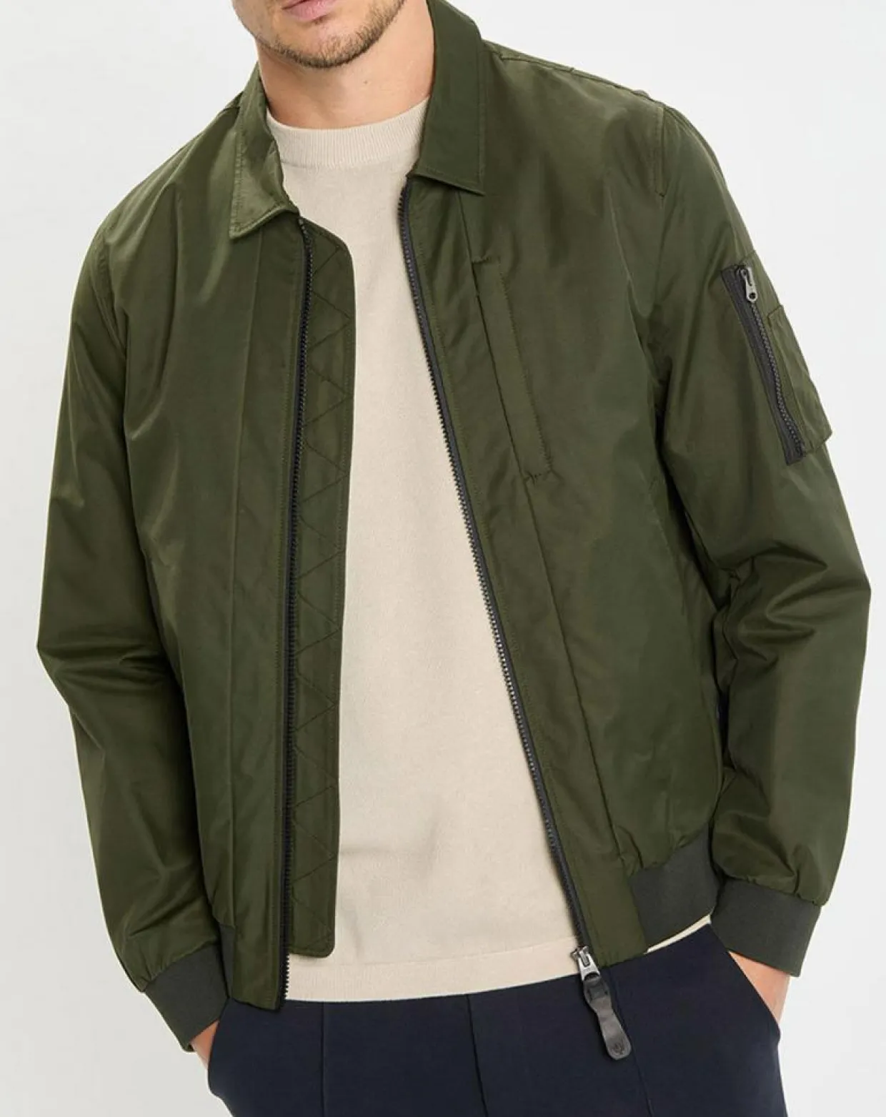 Homme Marc O'Polo Vestes, Blousons^Bombers en coton & nylon kaki
