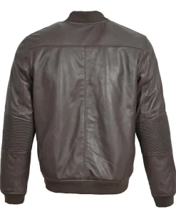 Homme Blue Wellford Vestes, Blousons^Bombers en Cuir Blois marron