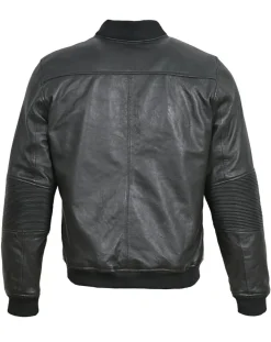 Homme Blue Wellford Vestes, Blousons^Bombers en Cuir Blois noir