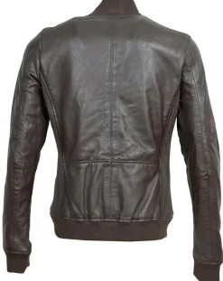 Femme Blue Wellford Vestes, Blousons^Bombers en Cuir Byfan marron