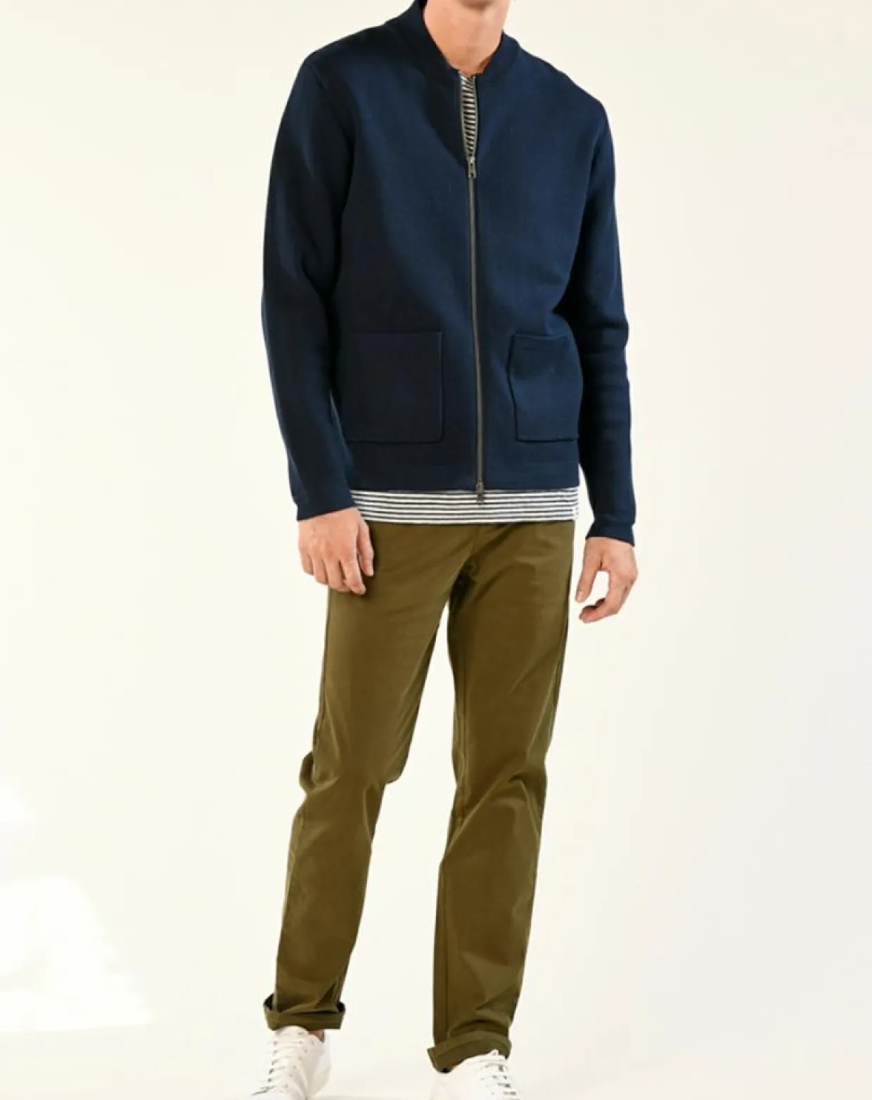 Homme Harris Wilson Vestes, Blousons^Bombers en maille Gaelos marine