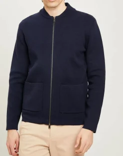 Homme Harris Wilson Vestes, Blousons^Bombers en maille Gaelos marine